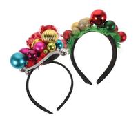 FRCOLOR 2 Diademas Navideñas Decorativos Aros Para Fiestas y Festivos Accesorios Para Pelo