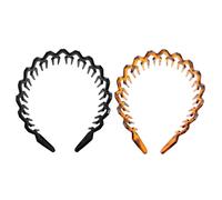 FRCOLOR 2 diademas onduladas de largos, diademas dentadas, diademas de plástico con para de, peines, 5. Argumentos de venta del producto: bufanda rizos