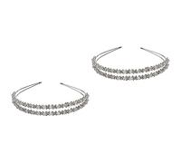 FRCOLOR 2 diademas para mujer, diadema de novia, tiara plateada, gomas para el pelo para niñas, accesorios para el pelo, diadema, diadema de novia, diadema de lujo, tocado de diamante para mujer