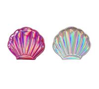 FRCOLOR 2 espejos de maquillaje de concha, espejo de aumento, espejo plegable, espejo de bolsillo, espejo de vanidad, monedero de metal para mujer, espejo de maquillaje, lupa vintage