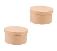 FRCOLOR 2 Juegos caja de torta redonda redondas pastel de helado cajas kraft box galletas chocolate bizcocho cajas de panadería casera titular de la galleta para el hogar papel kraft