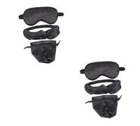 FRCOLOR 2 Juegos Conjunto De Máscara De Ojos De Tres Piezas Panda De Antifaz Para Dormir Con Diadema Antifaz De Viaje Antifaz Para Dormir De Viaje Ojo Ojo Púrpura Seda