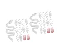 FRCOLOR 2 Juegos de Innovadores Diseños de Amuletos para Uñas con Diamantes de Imitación de Serpiente Ligeros Y Fáciles de Aplicar para El Estilo de Uñas 30 Piezas