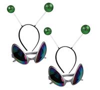 FRCOLOR 2 Juegos Gafas de banda para alienígenas traje diadema alienígena disfraz de tema espacial traje de accesorios alienígenas accesorios extraterrestres tocado alienígena el plastico