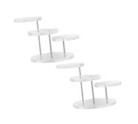 FRCOLOR 2 Juegos Soporte Acrílico Transparente para Joyas de Exhibidores Redondos para Anillos y Pendientes Compacto para Mostradores y Vitrinas