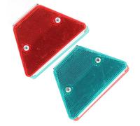 FRCOLOR 2 Marcadores Reflectantes de Carretera de Doble Cara, Señal de Tráfico Trifásica en Forma de T, Alta Visibilidad Rojo y Verde, Acero Resistente para Fijación Firme, Uso Industrial