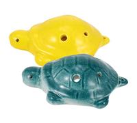 FRCOLOR 2 Ocarinas de Cerámica 6 Agujeros en Forma de Tortuga para Niños, Instrumento Portátil Fácil de Guardar y Transportar, Adecuado para Principiantes