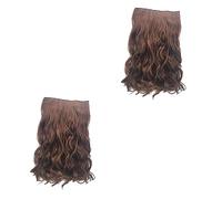 FRCOLOR 2 paquetes de pelucas de mujer elegantes rulos de pelo rizador mujeres pelucas cabello humano 3/4 peluca rizada europea y americana peluca de mujer