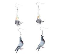 FRCOLOR 2 pares Pendientes Colgantes Acrílicos Pájaros Diseño Creativo Decoración de Oreja para Diario y Fiestas Regalo Único