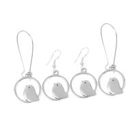 FRCOLOR 2 Pares pendientes creativos pájaros colgado earrings miedoso mujer Pendientes de moda gotas para los oídos de aleación elegantes pendientes decorativos Pendientes simples