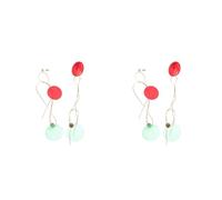 FRCOLOR 2 Pares Pendientes Navideños Boho Asimétrico Aleación Antialérgico Pendientes Colgantes Redondos Círculo para Fiestas Celebraciones