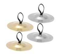 FRCOLOR 2 pares Platillos de Dedo Pequeños para Danza del Vientre Instrumento de Percusión Manual Ligero y Cómodo Dorado y Plateado para Bailarines y Actuaciones