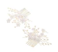 FRCOLOR 2 Pcs Peinetas Laterales de Boda Perlas Decorativas Tocado Elegante para Novia y Dama en Bodas Formales