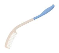 FRCOLOR 2 peines con mango curvado, herramienta de flexión, peine para alisador de pelo, cepillo colgante para personas con discapacidad, largo y curvado, de plástico antiguo, de