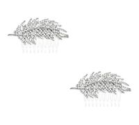 FRCOLOR 2 Peinetas De Novia Plateadas Horquillas Para El Pelo Accesorios Para El Cabello De Novia.