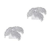 FRCOLOR 2 Piezas Accesorios para el cabello peines enjoyados tocado de novia hair topper tocados de novia tiara Sombreros de moda accesorios de fotografía coreano sombrerería Horquilla