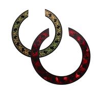 FRCOLOR 2 Piezas Adhesivos para Guitarra Autoadhesivos con Diseño Rosetón Realista y Rojo Calcomanías para Decoración Sonido Compatible con Guitarras Acústicas Clásicas y Ukulele