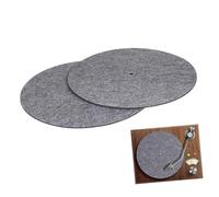 FRCOLOR 2 Piezas Alfombrilla De Registro Estera Protectora Del Disco Tapete De Tocadiscos De Fieltro Tapete De Discos De Vinilo Alfombrilla Para Plato Giratorio Slipmat Gris Sintió