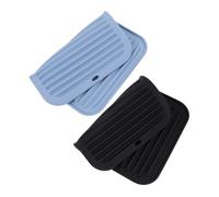 FRCOLOR 2 Piezas Alfombrillas de Silicona Resistentes al para Planchas de Pelo Antideslizantes y Flexibles Protección Térmica para Herramientas de Estilismo Diseño Negro y Azul
