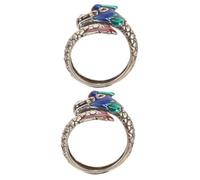 FRCOLOR 2 Piezas Anillo de dragón boda anillos decorativos de dedo ajustable ajustable joyería del de las mujeres s de metal para mujer cobre