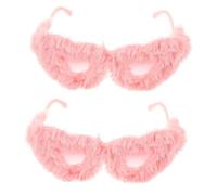 FRCOLOR 2 Piezas anteojos de corazón para mujer gafas de sol peludas conformado gafas de fiesta rave día decoración Gafas de sol de fiesta gafas de sol de moda Felpa rosa