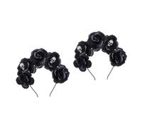 FRCOLOR 2 Piezas Aro de pelo de flores de Halloween accesorios disfraz halloween complementos disfraz halloween banda de pelo de maquillaje diadema floral gótica disfraz mexicano