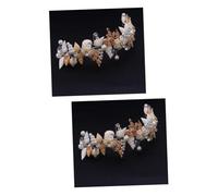 FRCOLOR 2 Piezas Banda De Pelo Para Novia Diadema De De Imitación Diadema Nupcial Diadema De Caracola Lazos Para El Cabello Con Tocado De Diademas De Moda