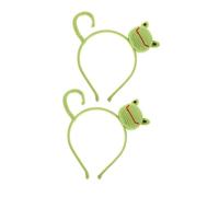 FRCOLOR 2 Piezas Banda para el cabello Accesorios de fiesta accesorios de crochet para mujer diadema de maquillaje de rana diademas de disfraces diademas kawaii tejido de punto Green