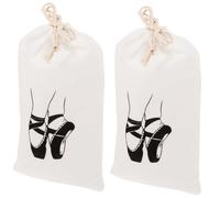 FRCOLOR 2 Piezas Bolsa para Guardar Zapatillas de Punta con Ballet Bailar Bolsas de Gimnasio Bolsa de Baile Bolso de Zapatos de Baile Paño