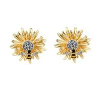 FRCOLOR 2 Piezas Broche de abeja margarita broches de sostenedor del anillo de servilleta broche de girasol broche de ropa de personalidad exquisito broche aleación Golden
