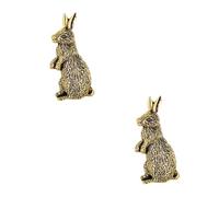 FRCOLOR 2 Piezas Broche de conejo retro Pasador de broche esmalte conejitos Conejos alfiler de ropa decorativo s de animales de dibujos animados aleación