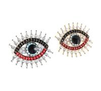 FRCOLOR 2 Piezas Broche Ojo Turco Vintage con Rhinestone Pin para Solapa y Clip para Bufanda Broche Retro para Mujer Plata y Decoración Ligera y Resistente para Cárdigan y Camisa
