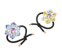 FRCOLOR 2 Piezas Cabellera De De Nieve De Cristal Titular De La De Caballo Para Mujeres Corbatas Del Pelo De Las Flores Bandas Para El Cabello Para Niñas Gomas Para El Pelo Tela