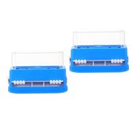 FRCOLOR 2 Piezas Caja De Almacenaje Pelusa Para Uñas Dispensador De Bastoncillos De Algodon Almohadillas Quitaesmalte De Uñas Bote De Hisopo De Algodón Hisopos El Plastico Blue