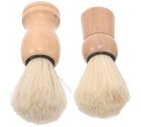 FRCOLOR 2 Piezas Cepillo De Barba Cepillo De Afeitar De Cerdas Cepillo De Afeitar Mango De Madera Cepillo De Afeitar De Viaje Cepillo De Espuma De Afeitar Cepillo Plumero Escote Cepillo