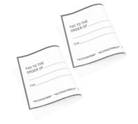 FRCOLOR 2 Piezas Cheques Falsos Grandes Reutilizables de Papel Recubierto, Impermeables y Resistentes para Presentaciones y Bodas, Tamaño Gigante y Fácil de Borrar