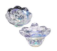 FRCOLOR 2 Piezas Copa de Cristal para Diseño de Uñas Vaso Mezclador de Cristal Tapa Paleta para Técnico de Uñas para Mezclar Monómero Acrílico