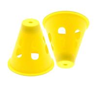 FRCOLOR 2 Piezas Cubierta Protectora para Clavos de Tienda de Campaña Amarilla de PE, Ligera y Práctica, Luz de Advertencia para Acampar al Aire Libre y Protección Infantil