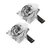 FRCOLOR 2 Piezas Cuerda Telefónica Espiral con Perlas y Flor Lazos para Coleta para Mujeres Accesorios para Peinados con Diseño Oriental y Detalle Mil Caracteres