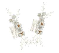 FRCOLOR 2 Piezas De Peine Para El Cabello Accesorios Para El Cabello Marco Para Gafas De Sol Aro De Bordado Ovalado Manga De Boquilla Peine Para Dama De Honor Peine Para Novia Con