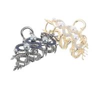 FRCOLOR 2 Piezas de Pelo Metálicas Dragón Unidades Diseño Grande Corazón Sujeción Fuerte para Mujer Accesorio Chino para Peinados Recogidos Clips Resistentes y Elegantes