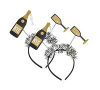FRCOLOR 2 Piezas Diadema con botella de vino decoración de fiesta diademas navideñas Tocados de fiesta de año nuevo accesorio de cabina de fotos de año nuevo el plastico