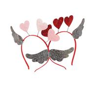 FRCOLOR 2 Piezas Diadema Corazón Accesorios Boda Cabeza Del Corazón Del Día De San Valentín Tidador Del Corazón Lentejuela Aros De Pelo De Corazón Corazones Diademas Amar Saludar