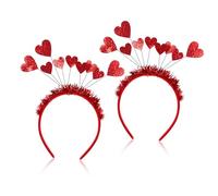 FRCOLOR 2 Piezas diadema de amor decoración fiesta Accesorio San Valentín diademas accesorios del dia de san valentin banda cintas para el pelo del día de san valentín precioso tocado rojo