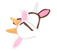 FRCOLOR 2 Piezas Diadema de Cuerno de Cabra Diadema de Orejas de Cabra para Niñas de Cumpleaños Temática de Animales Obsequio de Disfraces para Halloween