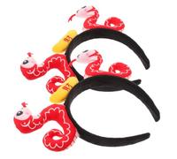 FRCOLOR 2 Piezas Diadema de Peluche para Mujer Diadema Decorativa con Cabeza de Serpiente y Cómoda para Fiestas de Disfraces Halloween y Año
