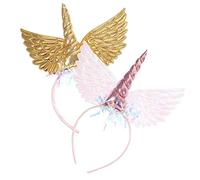 FRCOLOR 2 Piezas diadema de unicornio accesorios disfraz de fiesta Venda delirio headbands for diademas para niña diadema de niñas diademas para tocado de niña paño