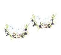 FRCOLOR 2 Piezas diadema de Venda vestidos de niñas diademas de diadema de hadas manual diadema Decorar sombrerería niño Liga para el cabello Aleación de zinc Púrpura