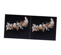 FRCOLOR 2 Piezas Diadema Nupcial Banda De Pelo Para Novia Diadema De De Imitación Diadema De Diadema De Caracola Lazos Para El Cabello Con Diademas De Moda