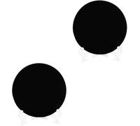 FRCOLOR 2 Piezas espejo de obsidiana estético muro ligero disco circular de obsidiana natural decoración home decor mesa table espejo decorativo redondo espejo gótico Acrílico Black